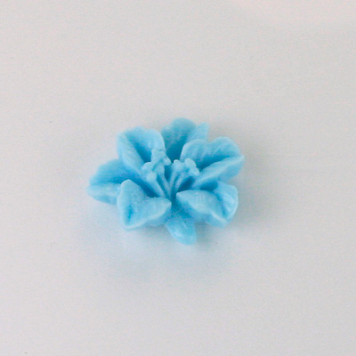Plastic Carved No-Hole Flower - Lily 18x15MM TURQUOISE
