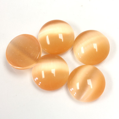 Fiber-Optic Cabochon - Round 13MM CAT'S EYE PEACH