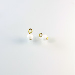 Pressed Glass Bead with 1 Brass Loop - Round 04MM CHALKWHITE/Brass