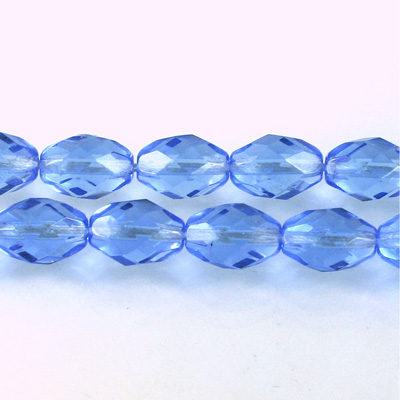 Czech Glass Fire Polish Bead - Oval 11x8MM SAPPHIRE