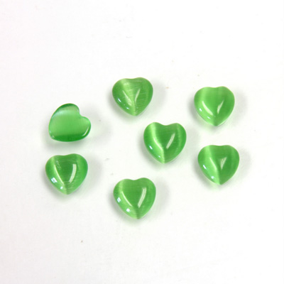 Fiber-Optic Cabochon - Heart 06MM CAT'S EYE GREEN