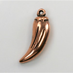 Metalized Plastic Pendant- Horn 30x10MM ANT COPPER