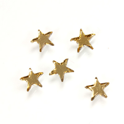 German Glass Flat Back Foiled Mirror - Star 6MM TOPAZ