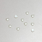 Glass Medium Dome Cabochon Pearl Spray Finish - Heart 04x4MM WHITE