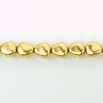 Czech Glass Pearl Bead - Potato 11x9.5MM GOLD 70486