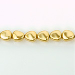 Czech Glass Pearl Bead - Potato 11x9.5MM GOLD 70486