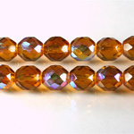 Czech Glass Fire Polish Bead - Round 10MM TOPAZ AB