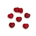 Czech Pressed Glass Bead - Smooth Heart 08x8MM MATTE RUBY