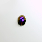 Glass Flat Back Rauten Rose - Oval 10x8MM IRIS RED Coated