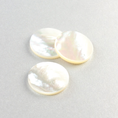 Shell Flat Back Flat Top Straight Side Stone - Round 18MM WHITE MOP