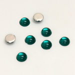 Plastic Flat Back Foiled Cabochon - Round 06MM EMERALD
