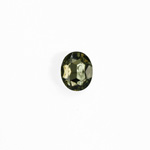 Glass Point Back Foiled Tin Table Cut (TTC) Stone - Oval 06x4MM BLACK DIAMOND