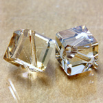 Preciosa Crystal Bead Diagonal Hole - Square 08MM HONEY