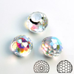 Cut Crystal Flat Back Foiled 3/4 Rich Cut Stone - Fireball 08MM CRYSTAL AB