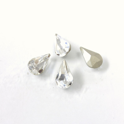 Cut Crystal Point Back Fancy Stone Foiled - Pear 10x6MM CRYSTAL