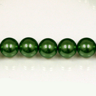 Czech Glass Pearl Bead - Round 08MM HUNTER GREEN 70958