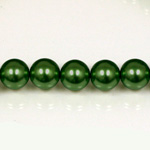Czech Glass Pearl Bead - Round 08MM HUNTER GREEN 70958
