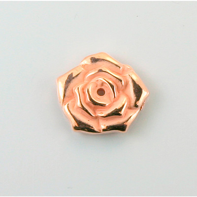 Plastic Flower with Center Hole Metalized - 18MM COPPER