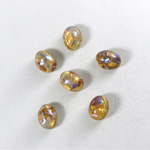 Glass Medium Dome Lampwork Cabochon - Oval 08x6MM TOPAZ OPAL (0615)