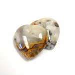 Gemstone Cabochon - Heart 25MM MEXICAN CRAZY LACE