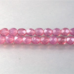 Czech Glass Fire Polish Bead - Round 06MM OPAL ROSE