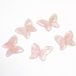 Gemstone Flat Back Stone - Butterfly Wings 09x5.5MM ROSE QUARTZ