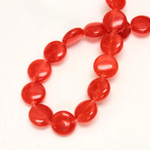 Gemstone Bead - Smooth Round Lentil 10MM Dyed QUARTZ Col. 44 RED