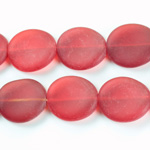 Czech Pressed Glass Bead - Potato Chip 20x18MM MATTE RUBY