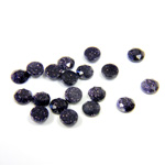 Man Made Flat Back Stone with Faceted Top and Table - Round 04MM BLUE GOLDSTONE