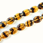 Czech Pressed Glass Bead - Flat Oval 12x9MM TORTOISE