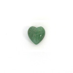 Gemstone Flat Back Carved Scarab - Heart 10x10MM AVENTURINE