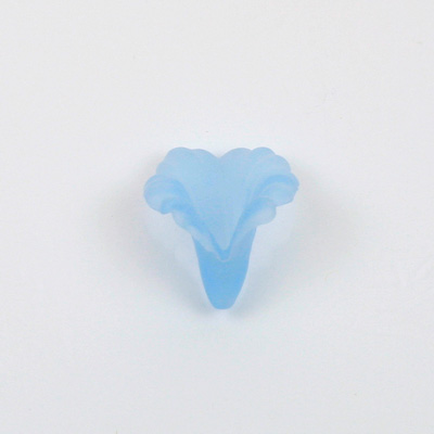 German Plastic Flower with Hole - Fluted Orchid 21x18MM MATTE LT SAPPHIRE