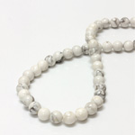 Gemstone Bead - Smooth Round 2.5MM Diameter Hole 08MM WHITE HOWLITE