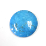 Gemstone Cabochon - Round 30MM HOWLITE DYED TURQUOISE