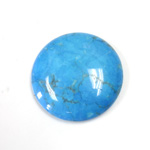 Gemstone Cabochon - Round 30MM HOWLITE DYED TURQUOISE