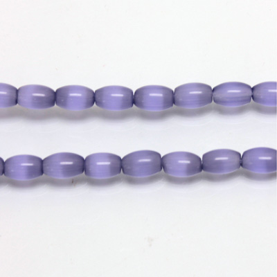 Fiber Optic Synthetic Cat's Eye Bead -  Oval Rice 06x4MM CAT'S EYE TANZANITE