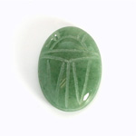 Gemstone Flat Back Carved Scarab 25x18MM AVENTURINE