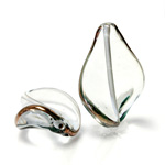 Czech Glass Lampwork Bead - Twist 36x15MM COPPER WRAP CRYSTAL