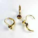 Brass Earwire with Cup Setting 15MM Leverback Round with a 05MM cup and peg with no Loop