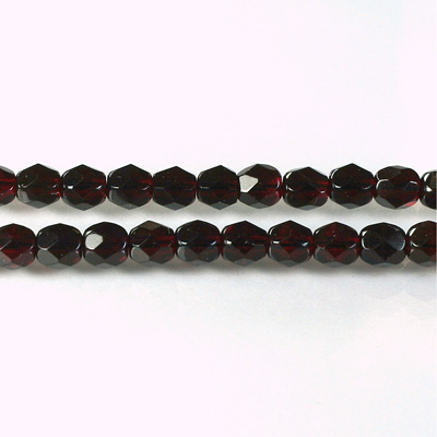 Czech Glass Fire Polish Bead - Round 05MM GARNET