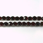 Czech Glass Fire Polish Bead - Round 05MM GARNET