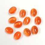 Fiber-Optic Cabochon - Oval 08x6MM CAT'S EYE ORANGE