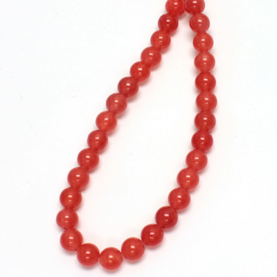 Gemstone Bead - Smooth Round 06MM Dyed QUARTZ Col. 44 RED