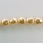 Czech Glass Pearl Bead - Baroque Oblong 12x11MM CREME 70414