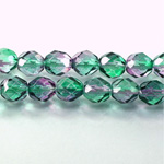 Czech Glass Fire Polish Bead - Round 08MM PURPLE-GREEN 69007