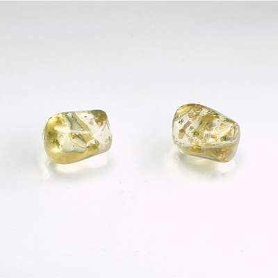 Plastic Bead -Nugget 09MM GOLD DUST on CRYSTAL