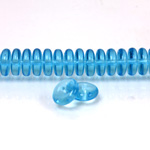 Czech Pressed Glass Bead - Smooth Rondelle 8MM AQUA