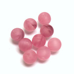 Glass 1-Hole Smooth Ball 08MM MATTE ROSE QUARTZ