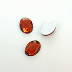 Plastic Flat Back Foiled Rauten Rose Rhinestone - Oval 14x10MM SMOKE TOPAZ