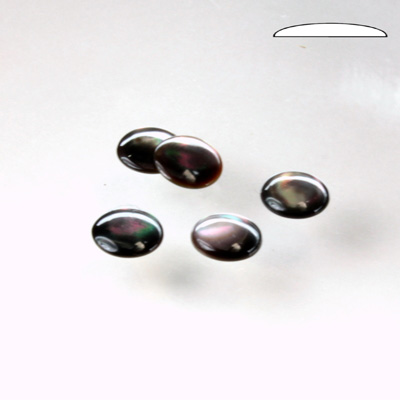 Shell Flat Back Cabochon - Round 07MM BLACK TAHITI PEARL